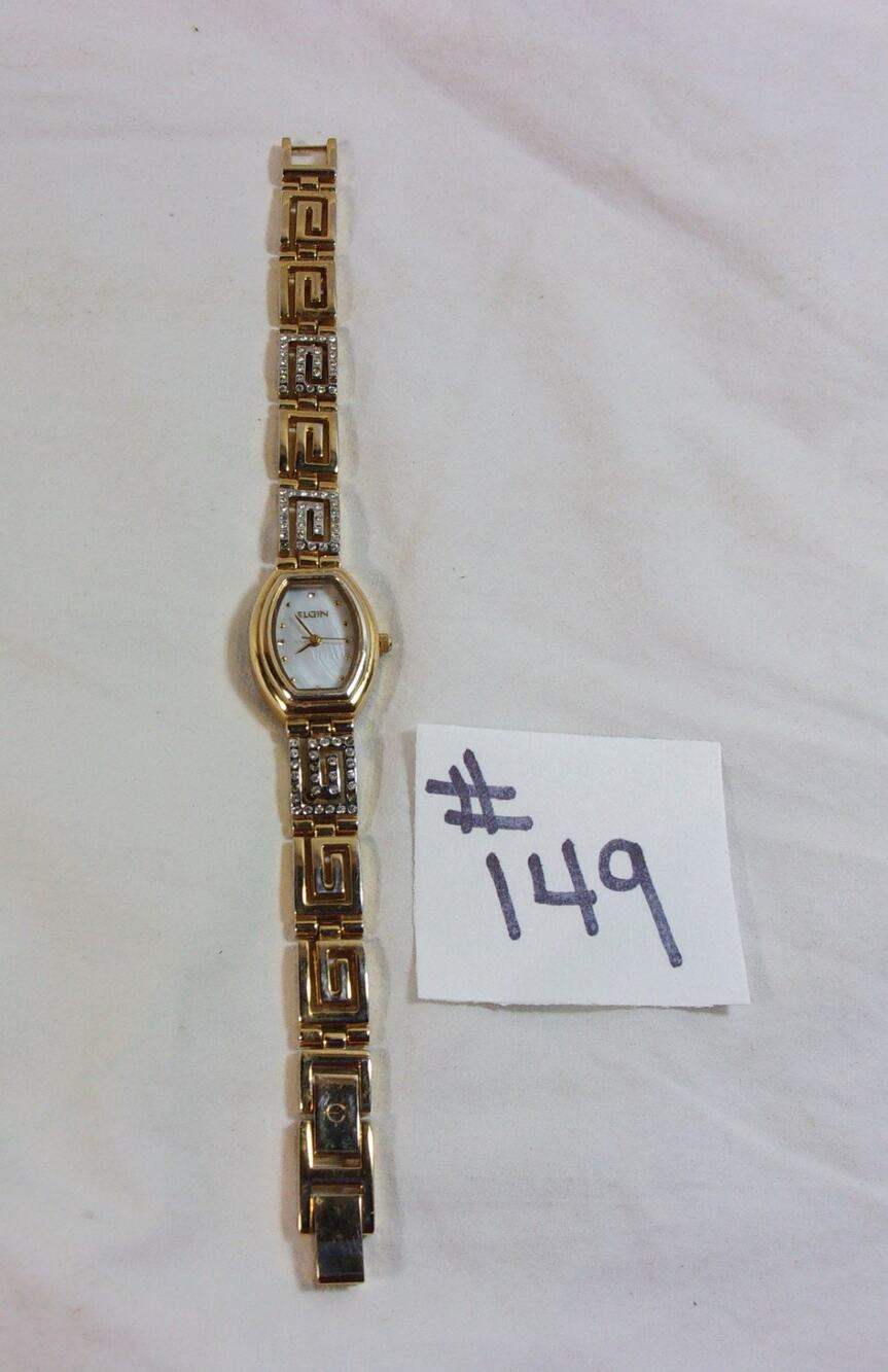 ELGIN EG8092ST 347 VJ21 GOLD TONE WOMEN'S WATCH-RUNS